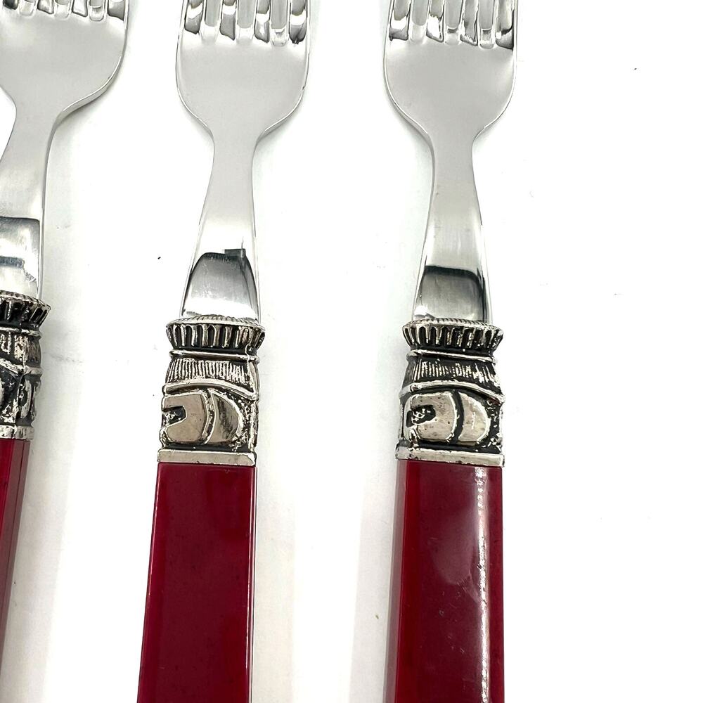 SABATIER CANNES Burgundy full set  Stainless Steel Flatware - Picture 6 of 8